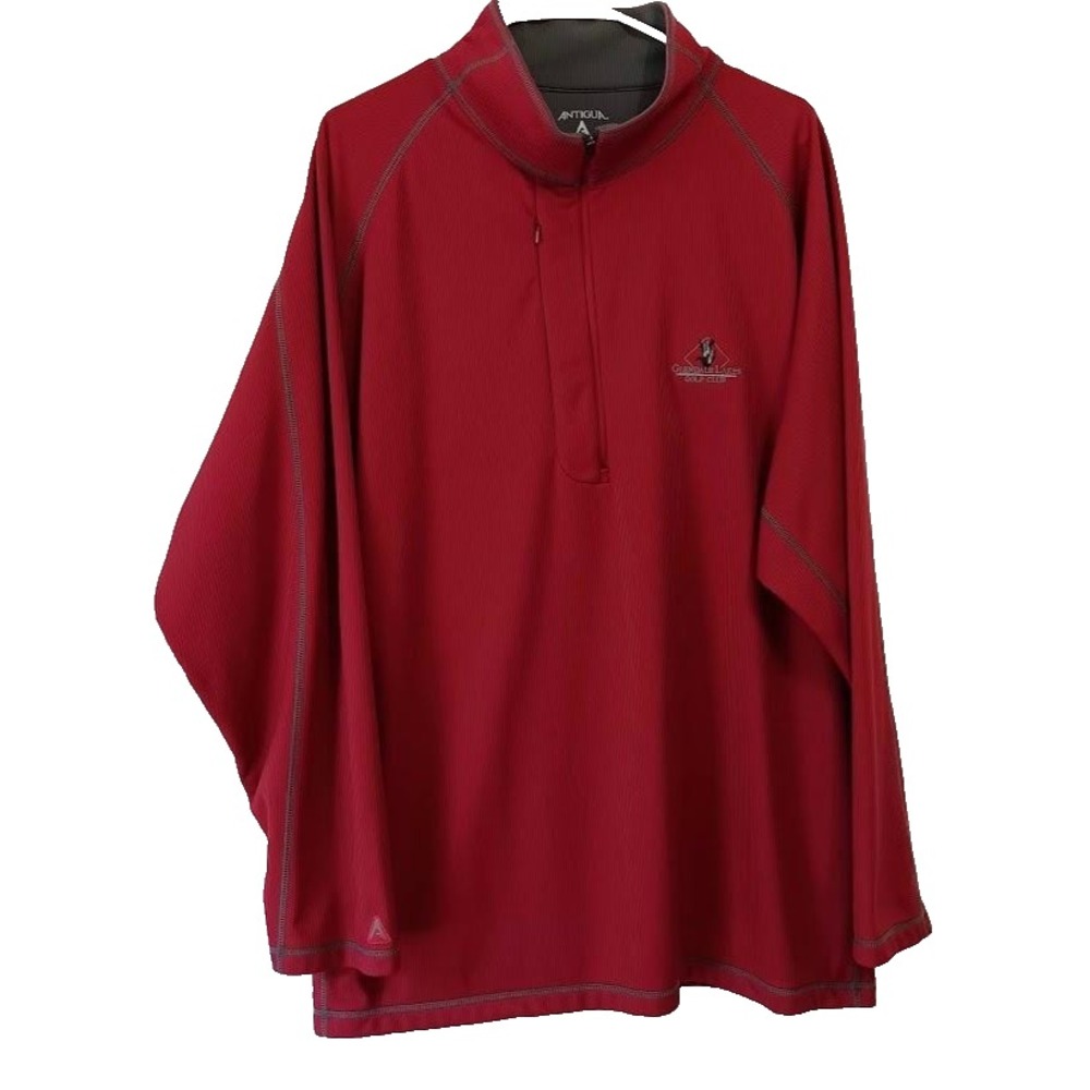Antigua Pullover Mens 2XL Red Desert Dry Xtra-Lite Quarter Zip Golf Performance